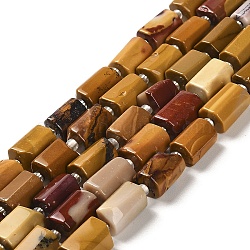 Natural Mookaite Beads Strands, with Seed Beads, Faceted, Column, 8.5~11x5.5~6.5mm, Hole: 1mm, about 14~15pcs/strand, 7.48''(19cm)(G-N327-06-22)