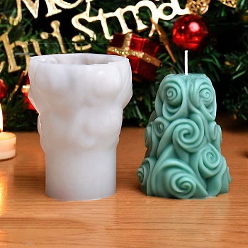 Christmas Tree Silicone Molds Candle Molds, for Candle Aromatherapy Making, White, 77x70x95mm