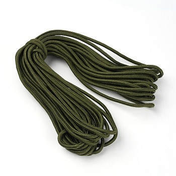 Braided Nylon Knitting Thread, Round, Dark Olive Green, 5.5~6.5mm