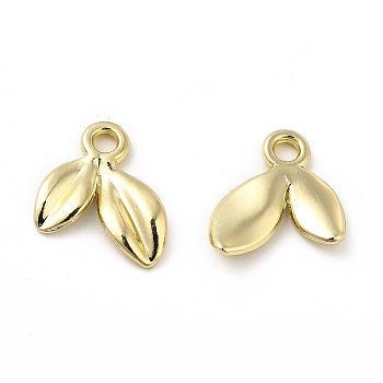 Rack Plating Alloy Leaf Charms, Cadmium Free & Lead Free, Light Gold, 11.5x11x2mm, Hole: 1.8mm