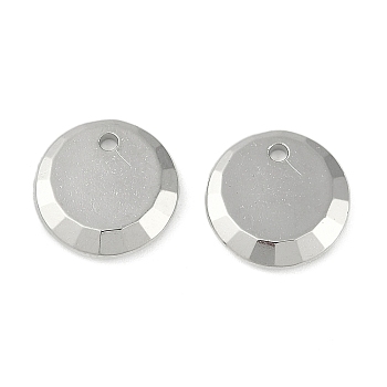 CCB Plastic Charms, Flat Round, Platinum, 14x3mm, Hole: 1.6mm