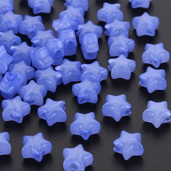 Imitation Jelly Acrylic Beads, Star, Medium Slate Blue, 9x9.5x5.5mm, Hole: 2.5mm, about 2050pcs/500g