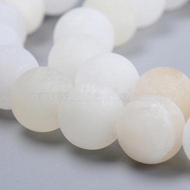 Cuentas de jade natural de la flor hebras(G-E266-12A-6mm)-3