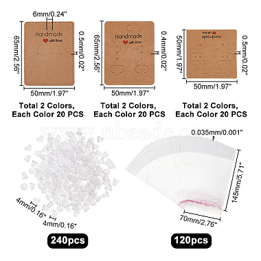 Ph pandahall 120 pièces carte d'affichage de boucle d'oreille(DIY-PH0009-95)-2