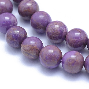 Natural Lepidolite/Purple Mica Stone Beads Strands(G-L552H-09D)-2