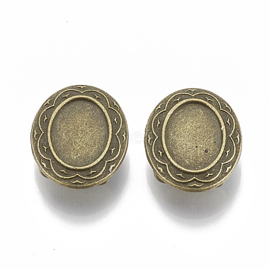 Antique Bronze Oval Alloy Slide Charms