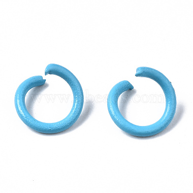 Spray Painted Iron Open Jump Rings(X-IFIN-T017-04B)-3