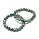 Natural Green Spot Jasper Bead Stretch Bracelets(BJEW-K212-C-017)-1