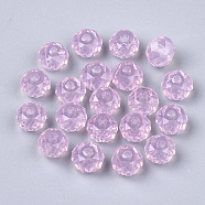 Resin Beads, Imitation Opal, Faceted, Rondelle, Violet, 7.5~8x5~5.5mm, Hole: 1.5mm(X-RESI-T030-03B)