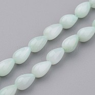 Natural Shell Bead Strands, Dyed, teardrop, Light Cyan, 7x5mm, Hole: 0.5mm, about 59pcs/strand, 15.2 inch(X-BSHE-P013-05)