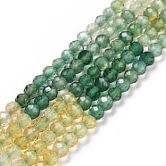 Synthetic Green Yellow Quartz Beads Strands, Gradient Style, Faceted, Round,  3mm, Hole: 0.6mm, about 126pcs/strand, 15.16 inch(38.5cm)(G-C009-A11)