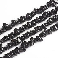 Natural Black Spinel Chips Beads Strands, 2.5~6x4.5~10.5mm, Hole: 0.8~1mm, about 33.86 inch(86cm)(G-D0002-A17)