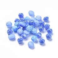 Czech Glass Beads, Nuggets, Blue, 9~11x9~10x7~10mm, Hole: 1~1.2mm, about 120pcs/bag(GLAA-O018-02)