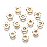 CCB Plastic Beads, for DIY Jewelry Making, Flat Round, Light Gold, 6x2mm, Hole: 2mm, about 9200pcs/500g(CCB-N003-76LG)