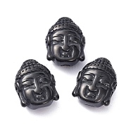 304 Stainless Steel Beads, Buddha Head, Electrophoresis Black, 14.5x11x6mm, Hole: 2.3mm(STAS-P291-13EB)