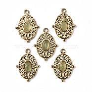 Vacuum Plating 201 Stainless Steel Natural Natural Green Aventurine Pendants, Real 18K Gold Plated, Oval Charms, 21x15x4mm, Hole: 1.6mm(STAS-C064-VC915)