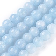 Natural Gemstone Beads Strands, Imitation Aquamarine, Round, Light Sky Blue, 6mm, Hole: 1.2mm, about 60~64pcs/strand, 15 inch~15.2 inch(38~38.5cm)(G-O183-03A-02)