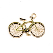 Alloy Enamel Pendants, Golden, Bicycle Charms, Black, 19x28.5x1.5mm, Hole: 2mm(PALLOY-K253-03G)