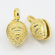 Real 18K Gold Plated Brass Buddhist Pendants, Buddha Jewelry Findings Counter, teardrop, 21x11x11mm, Hole: 3x4mm(KK-K090-03G)