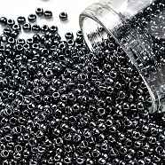 TOHO Round Seed Beads, Japanese Seed Beads, (81) Metallic Hematite, 11/0, 2.2mm, Hole: 0.8mm, about 50000pcs/pound(SEED-TR11-0081)