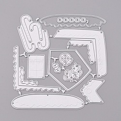 Candy Cane Frame Carbon Steel Cutting Dies Stencils, for DIY Scrapbooking/Photo Album, Decorative Embossing DIY Paper Card, Matte Platinum Color, 10.7x10.2x0.1cm(DIY-F050-11)