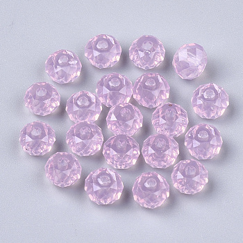 Resin Beads, Imitation Opal, Faceted, Rondelle, Violet, 7.5~8x5~5.5mm, Hole: 1.5mm