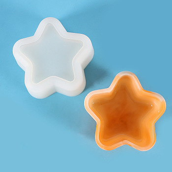 DIY Jewelry Plate Silicone Molds, Storage Molds, Resin Casting Molds, for UV Resin, Epoxy Resin Craft Making, Starfish, 65x70x35mm