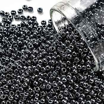 TOHO Round Seed Beads, Japanese Seed Beads, (81) Metallic Hematite, 11/0, 2.2mm, Hole: 0.8mm, about 50000pcs/pound