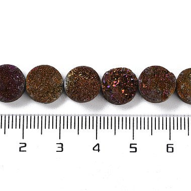 Electroplated Natural Druzy Agate Beads Strands(G-M433-01E)-5