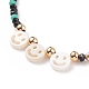 Shell Smiling Face & Glass Beaded Necklace for Women(NJEW-JN03910-04)-4