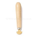 Wood Roller for Diamond Gemstone Setting, with Hal Round Brass Head, Jewelry Embedding Tool, Golden, 13.15x2.45cm(AJEW-B015-02)
