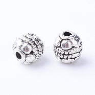 Tibetan Style Alloy Spacer Beads, Oval, Cadmium Free & Lead Free, Antique Silver, 5~5.5x6mm, Hole: 1mm(X-TIBE-Q063-43AS-RS)