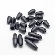 Plastic Breakaway Clasps, For Rubber Silicone Teething Necklaces, Black, 24x9mm, Hole: 2.5mm(KY-R012-02)