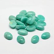 Oval Natural Amazonite Cabochons, 14x10x4~5mm(G-O147-02C)
