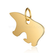 201 Stainless Steel Charms, Zuni Bear, Golden, 7.5x12.5x1mm, Hole: 2.5mm(STAS-S105-T623-2)