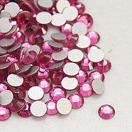 Glass Flat Back Rhinestone, Grade A, Back Plated, Faceted, Half Round, Rose, 6.3~6.5mm, about 288pcs/bag(RGLA-C002-SS30-209)