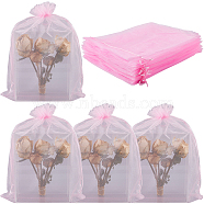 30pcs Large Organza Pouches Portable Shoes Bag Travel Storage Drawstring Bags, Pink, 40x30cm(OP-SP0001-03B-03)