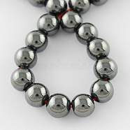 Non-magnetic Synthetic Hematite Beads Strands, Grade A, Round, Black, 8x7mm, Hole: 1.8mm, about 50pcs/strand, 15.5 inch(G-Q892-01-8mm)