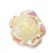 Luminous Resin Cabochons, AB Color, Flower, Pale Goldenrod, 30.5x30.5x11mm(CRES-D005-C04)