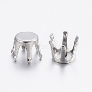 304 Stainless Steel Rhinestone Claw Settings, Stainless Steel Color, Fit for 4.5mm Rhinestone, 5x4mm(X-STAS-F155-29P-5mm)