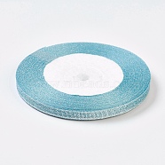 Polyester Organza Ribbon, Glitter Metallic Ribbon, Sparkle Ribbon, Sky Blue, 1/4 inch(6mm), about 25yards/roll(22.86m/roll)(OCOR-WH0031-D07)