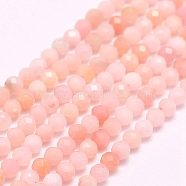 Natural Pink Opal Beads Strands, Faceted, Round, 2mm, Hole: 0.5mm, about 210~220pcs/strand, 15.7 inch(40cm)(G-F509-05-2mm)