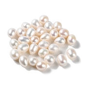 Natural Cultured Freshwater Pearl Beads, Half Drilled, Rice, Grade 5A, WhiteSmoke, 9~11x8~9mm, Hole: 0.9mm(PEAR-E020-20)