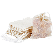 Cotton Cloth Filter Bags, Strainer Mesh Drawtring Pouch for Nut Milk, Rectangle, Beige, 8.2x6.5x0.12cm, 25pcs(AJEW-BBC0002-19D)