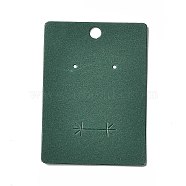 Paper Jewelry Display Cards, for Earrings Storage, Dark Green, Rectangle, 8.9x5.6x0.05cm, Hole: 6mm and 1.6mm(CDIS-M006-07D)