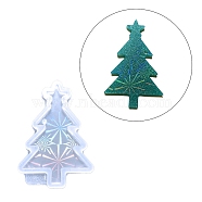 DIY Christmas Tree Pendant Food Grade Silicone Molds, Resin Casting Molds, for UV Resin, Epoxy Resin Jewelry Making, White, 80x56x9mm(XMAS-PW0001-005F)