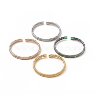 304 Stainless Steel Flat Mesh Chain Shape Open Cuff Bangle for Women, Mixed Color, Inner Diameter: 1-7/8x2-3/8 inch(4.9x6.05cm) (BJEW-C033-08)