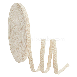 Flat Polycotton Twill Tape Ribbon, Herringbone Ribbon, Cornsilk, 10x0.6mm(OCOR-WH0066-92A-01)