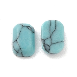 Glass Cabochons, Imitation Turquoise, Rectangle, Turquoise, 6x4x2mm(GLAA-B012-15A)