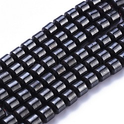 Magnetic Synthetic Hematite Beads Strands, Drum, Black, about 8mm in diameter, hole: about 1mm, 16 inch(IM8mm101)
